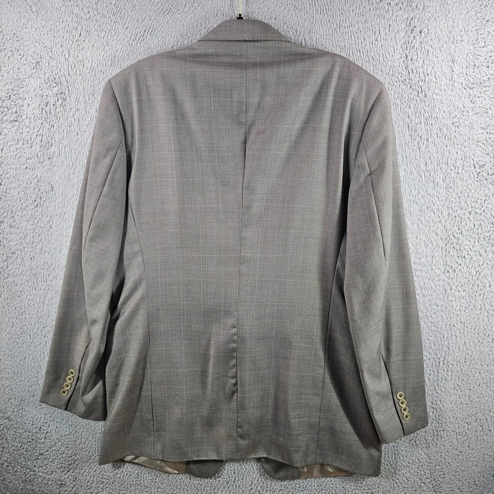 Daniel Cremieux Loro Piana Mens 2pcs Suit 44L 38x30 Pants Grey Plaid Wool 2 Bttn